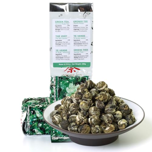 GOARTEA - Jasmine Dragon Pearls - 250g / 8.8oz Supreme Grade - Jasmine Pearl Green Tea - Chinese Green Tea Loose Leaf