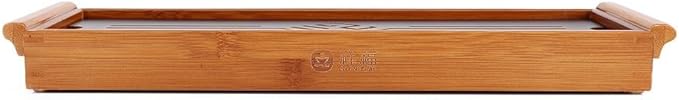 Tea Tray Drainage Type Cup Plate Traditional Chinese Serving Tray Kung Fu Tea Accessory 14.96 x 5.28 x 1.49inch