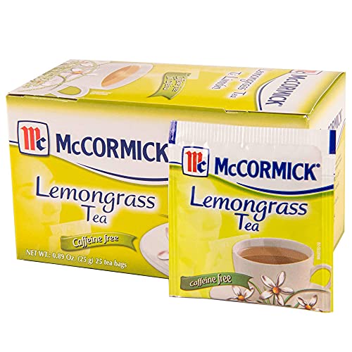 McCormick 25 Count Caffeine Free Lemongrass Tea Bags, 0.89 oz