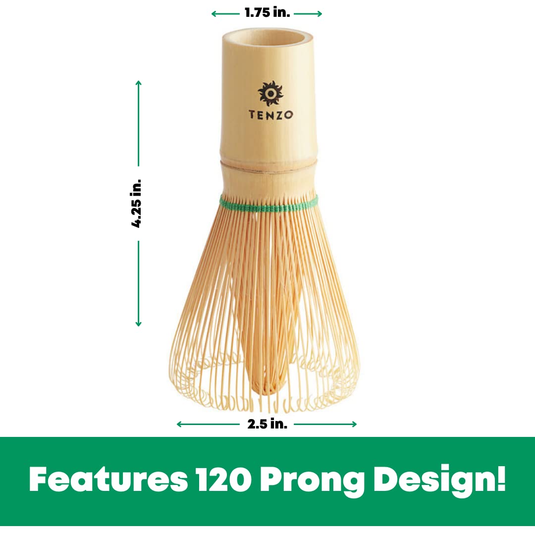 Tenzo Tea Tenzo Bamboo Whisk for Ceremonial Grade Matcha Green Tea - Authentic Traditional 120 Prong Bamboo Whisk
