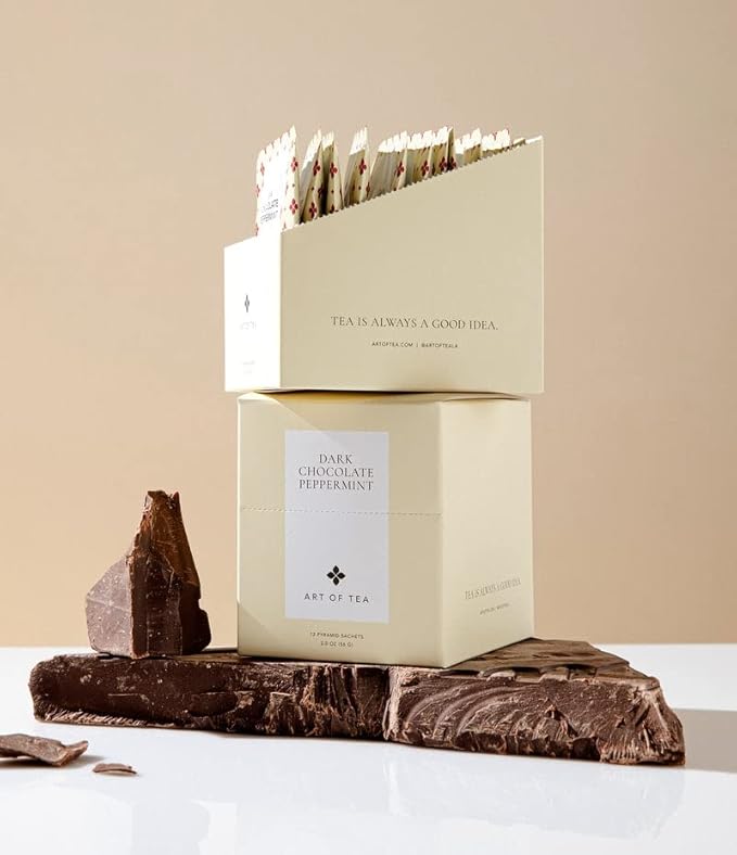 Art of Tea, 12 Count Sampler Box, Dark Chocolate Peppermint Dessert Tea