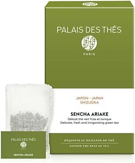 Palais des Thés Green Tea - Organic Sencha Ariake Blend - Premium Japanese Green Tea Bags, Serves 20 Cups