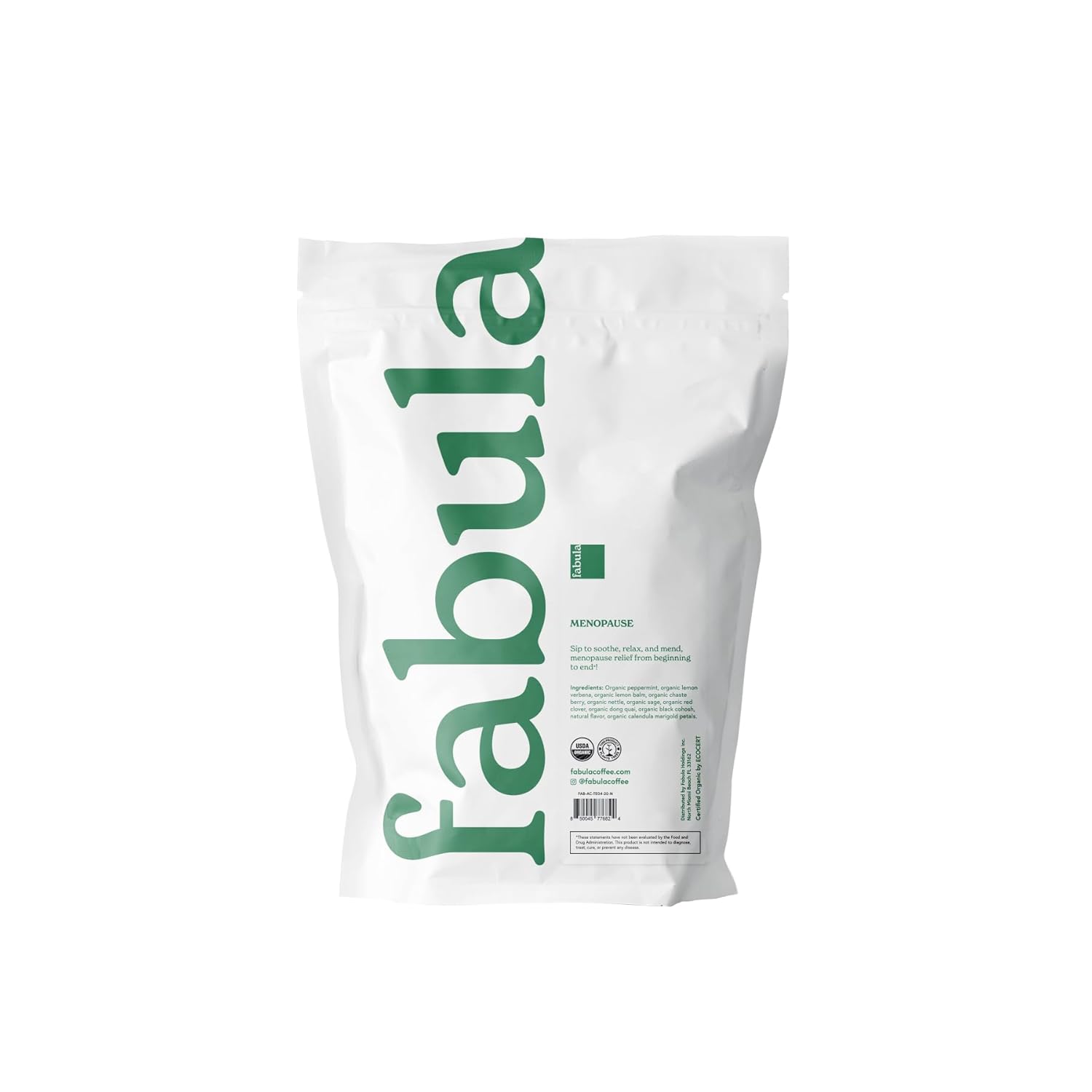 Fabula Menopause Herbal Tea – Organic Herbal Blend for Menopause Support, with Peppermint, Lemon Balm & Black Cohosh – Caffeine-Free, Stress Relief, 20 Biodegradable Sachets