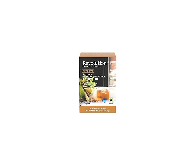 REVOLUTION TEA® Citrus Spice [THE ORIGINAL] – Sydney Rooibos, Verbena & Cinnamon – Premium Full Leaf Tea – Biodegradable Infuser Tea Bags – Flavored Herbal Tea – Naturally Caffeine Free – 20 Bags