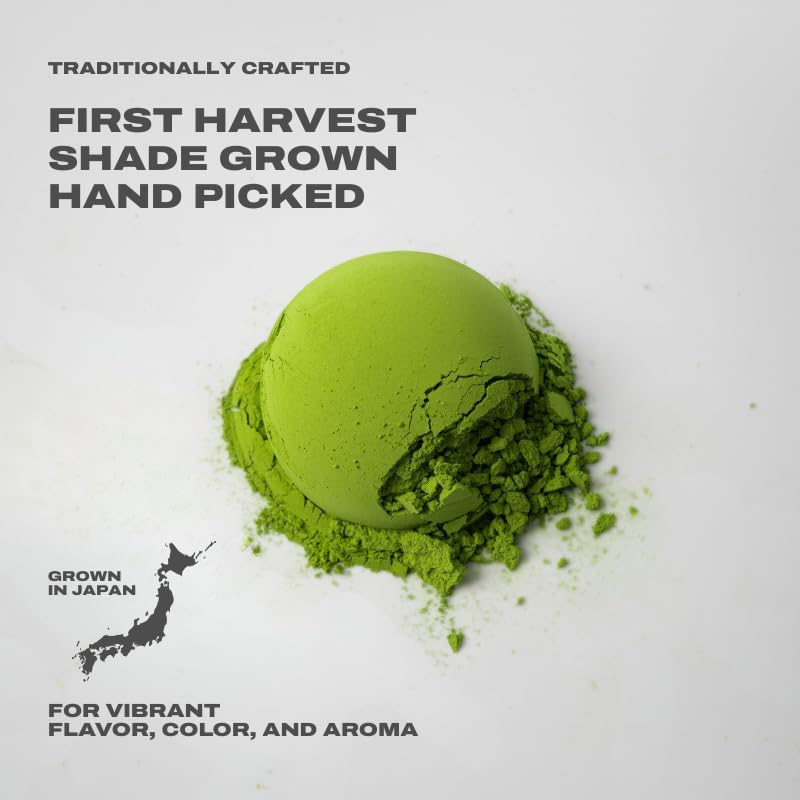 MAISON MATCHA Organic Ceremonial Grade Matcha Green Tea Powder – Authentic Japanese First Harvest, Sugar Free, For Traditional Tea &amp; Everyday Matcha Latte Powder (80g, 2.82oz Abundance Pouch)