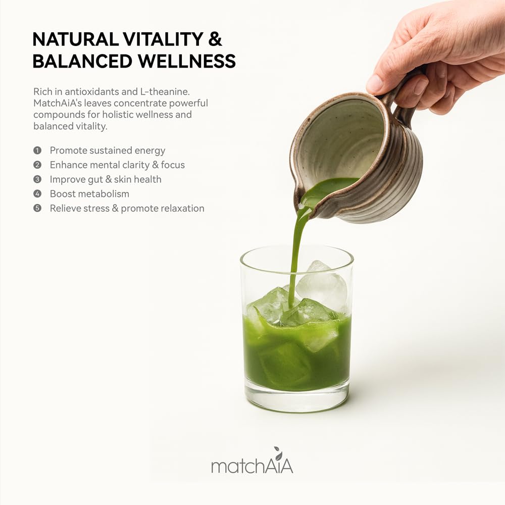 MatchAiA Organic Matcha Powder, Premium Culinary Grade, 60g/2.1oz Pouch