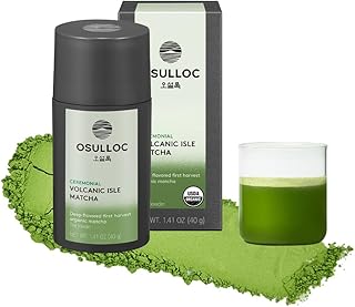 OSULLOC Volcanic Isle Matcha Powder, Ceremonial Grade Korean Matcha for lattes, Green tea powder from Jeju island (1.41oz, 40g)