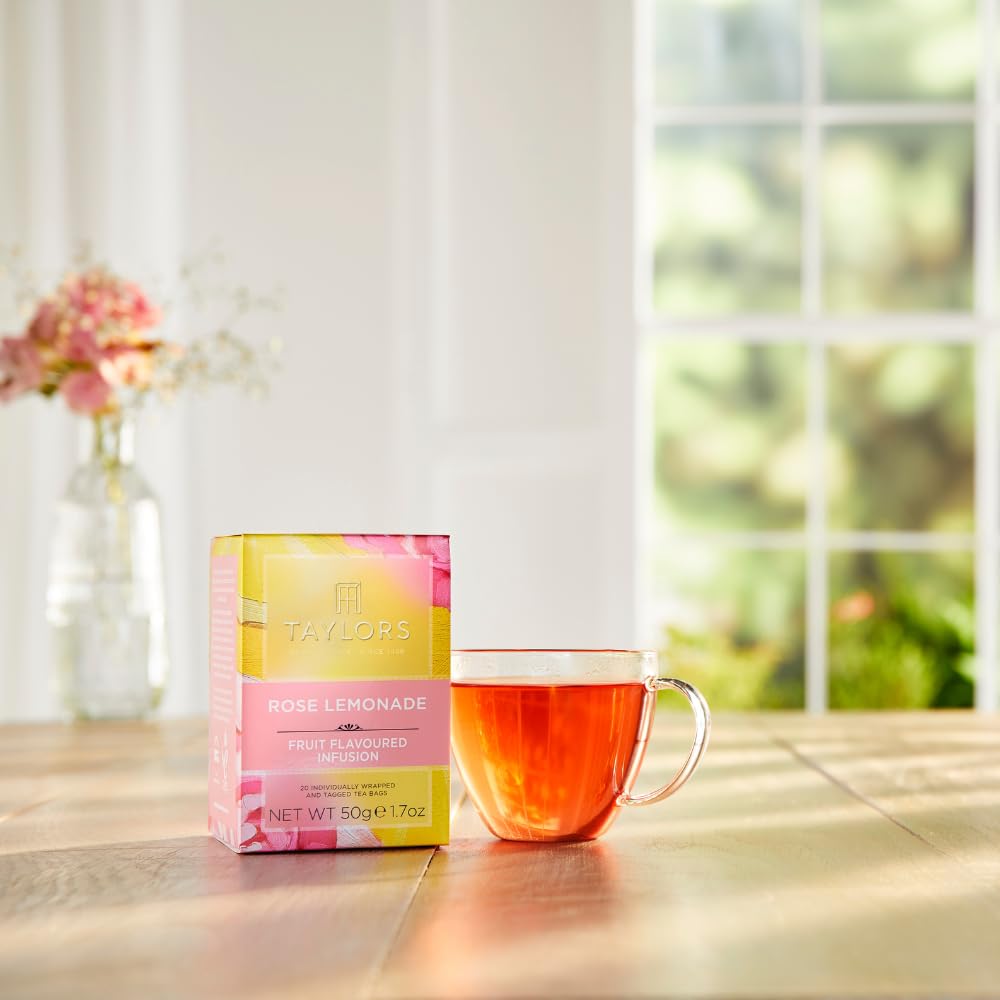 Taylors of Harrogate Rose Lemonade Herbal Tea Bags, 20ct (Pack of 6)