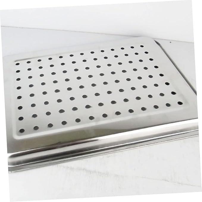 Stainless Steel Tea Tray Japanese Style Hollow Serving Plate for Tea Snacks Appetizers Removable Easy to Clean for Home Office Teahouse Restaurant