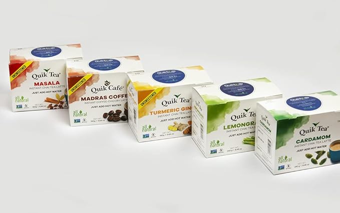 QuikTea, Chai Tea Latte 10 Boxes of 10 each, Saffron Masala, 10 Count (Pack of 10)