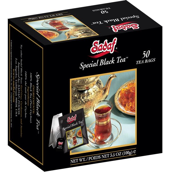 Sadaf Special Black Tea Bags - Pure Ceylon Black Tea - Product harvested in Sry Lanka - Kosher - 50 Bags