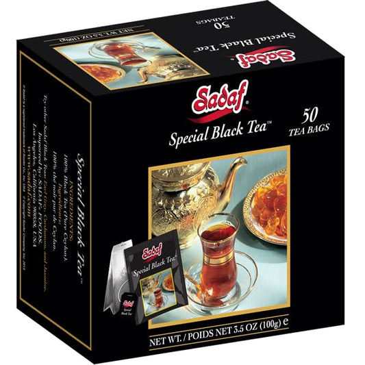 Sadaf Special Black Tea Bags - Pure Ceylon Black Tea - Product harvested in Sry Lanka - Kosher - 50 Bags