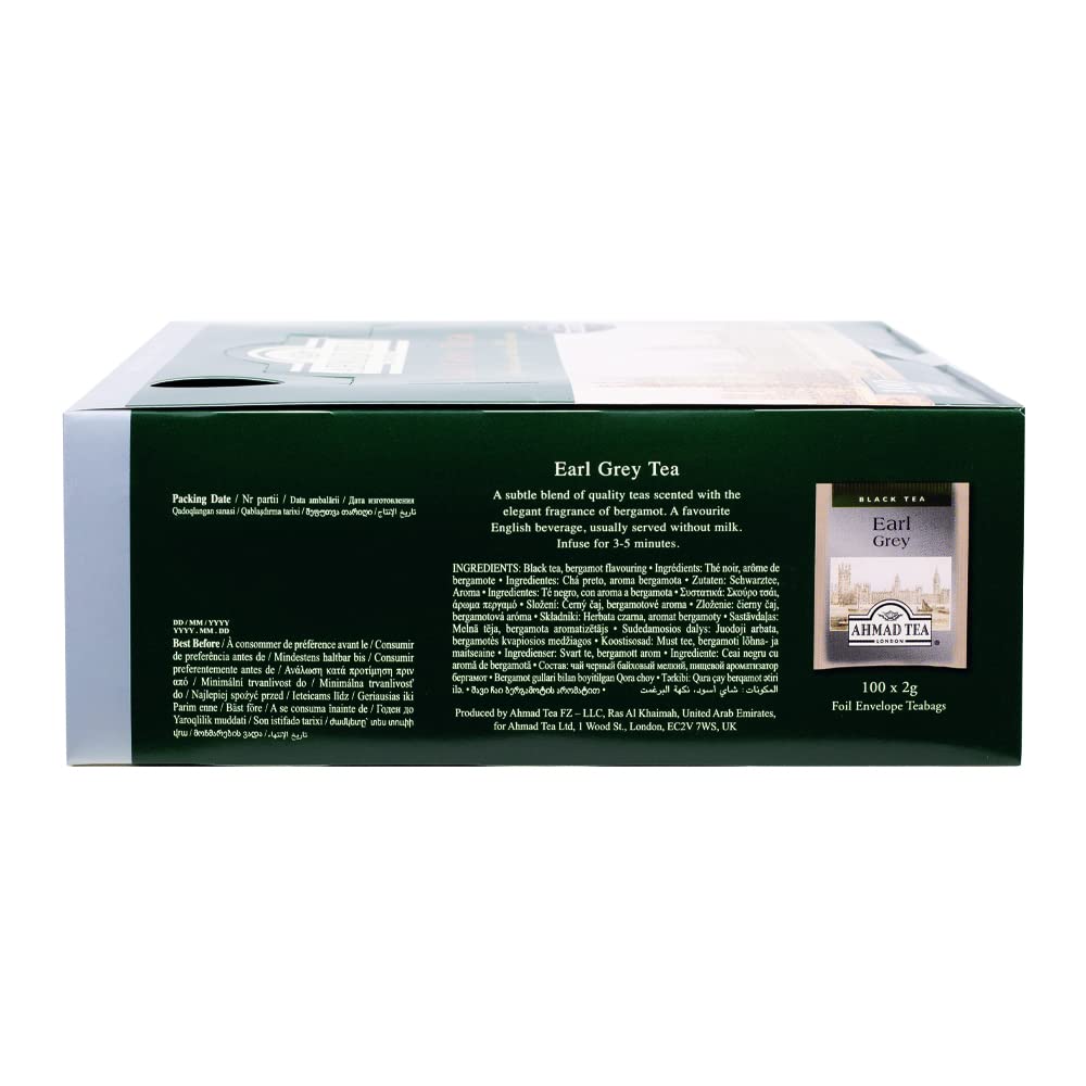 Ahmad Tea Earl Grey foil teabags, 100 Count