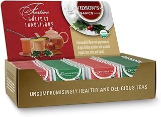 Davidson's Organics, Assorted Holiday Teas & Mulling Spices, 100-count Individually Wrapped Tea Bags