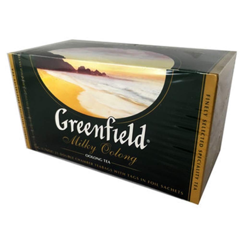 Greenfield Milky Oolong Tea – Classic Collection – 25 Double Chamber Teabags – Natural Creamy Flavor – Premium Loose Leaf Style Teabags – Sealed Foil Sachets – Caffeinated