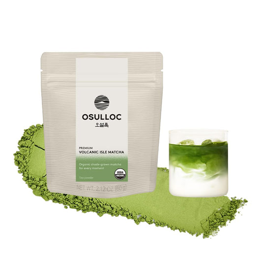 OSULLOC Volcanic Isle Premium Korean Matcha Powder, 60 g | Organic Korean matcha from Jeju’s volcanic soil, crafted for lattes, baking, smoothies, and smooth everyday tea rituals