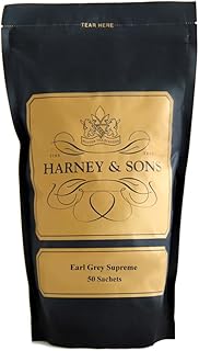 Harney & Sons Earl Grey Supreme Tea - Lemony Flavors,Presents and Party Favors - Bag of 50 Sachets