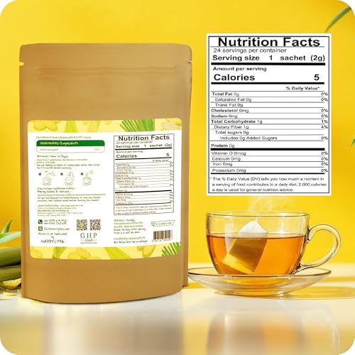 HappyLyfe Fairlane Organic Lemongrass Tea - 50g (24 pieces) | Refreshing Thai Herbal Tea