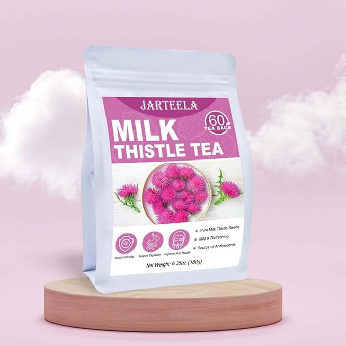 Jarteela - Milk Thistle Tea Bag, 3g x 60 Count - Pure Milk Thistle Seeds - Natural Herbal Tea Bags - Non-GMO - Caffeine-free Tea