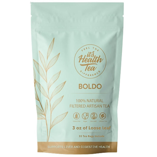 Boldo Herbal Tea — Traditionally Used for Digestive Comfort &amp; Healthy Bile Flow | 35 Filtered Tea Bags Included | Caffeine-Free, Gluten-Free | 3 oz Loose Leaf