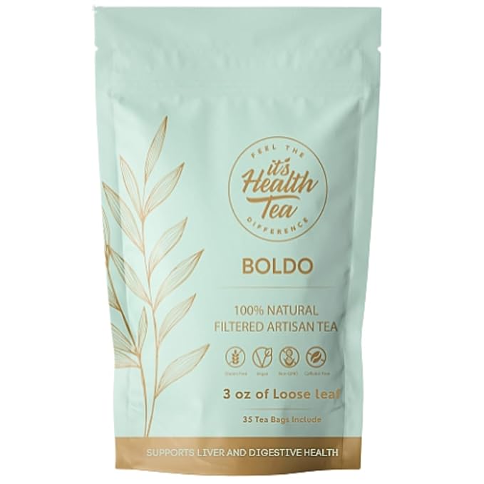 Boldo Herbal Tea — Traditionally Used for Digestive Comfort & Healthy Bile Flow, 35 Filtered Tea Bags Included, Caffeine-Free, Gluten-Free