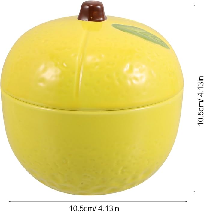 Toyvian Airtight Round Ceramic Lemon Container with Lid for Kitchen Storage Versatile Food Jar for Sugar Seasoning Snacks Elegant Ceramic Storage Pot