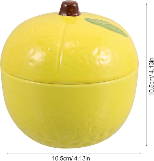 Toyvian Airtight Round Ceramic Lemon Container with Lid for Kitchen Storage Versatile Food Jar for Sugar Seasoning Snacks Elegant Ceramic Storage Pot