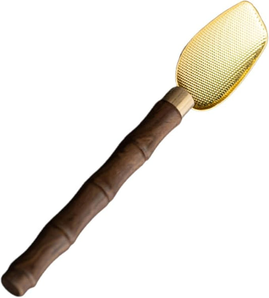 Matcha Scoop Handmade Matcha Ceremony Stirring Utensils Japanese Chashaku Chinese Tea Spoon for Great Gift Room, Gold
