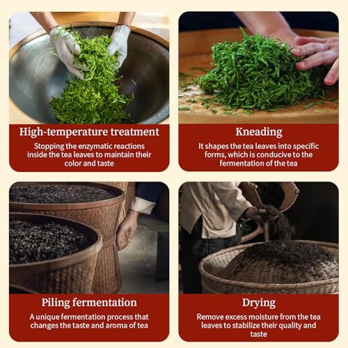 XIXICHA Classic Premium Pu-erh Tea Brick Grade AAA Produced in 2020 Aged Ripe Pu 'er Ancient tree Pu 'er tea Cake Worth collecting Produced in Menghai，Yunnan 500g/17.64oz（250g*2）Additive-free Chinese tea（468 cups）普洱熟茶 典藏普洱 云南勐海普洱茶砖