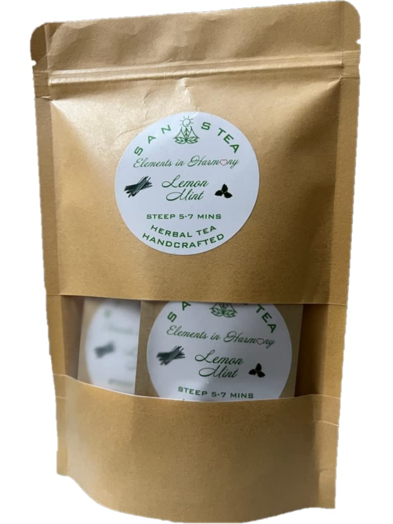 SanosTea New Improved Organic Lemongrass Premium Herbal tea, flavorful, refreshing, stress relief, caffiene free tea