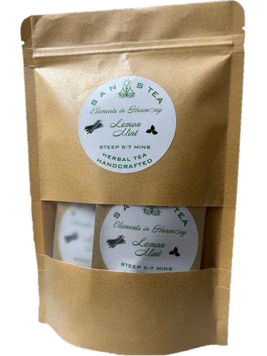 SanosTea New Improved Organic Lemongrass Premium Herbal tea, flavorful, refreshing, stress relief, caffiene free tea