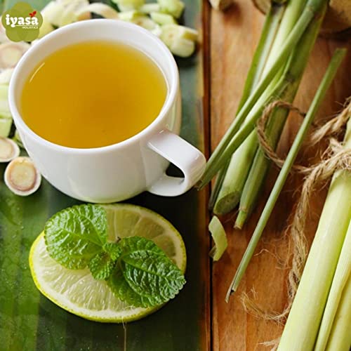 Iyasa Holistics Organic Lemongrass 4 oz - USDA Certified Lemongrass Tea Loose Leaf Cuts, Caffeine Free Tea - East Indian Malabar Grass For Cooking, Smoothies Pure Ayurveda Products