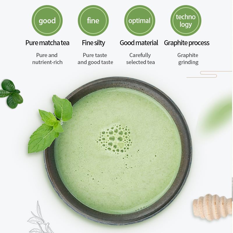 CHUANGLU Bulk Culinary Grade Matcha Powder - 500g | Commercial Supply for Bubble Tea Shops & Cafes | Vibrant Green & Versatile (Large-500g)
