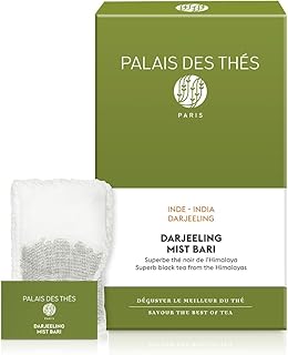 Palais des Thés - Organic Darjeeling Mist Bari - Indian Black Tea - Premium Tea Bags, Serves 20 Cups