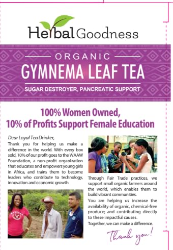 Gymnema Sylvestre Leaf Tea Organic, Gurmar Leaves, 24ct Herbal Goodness