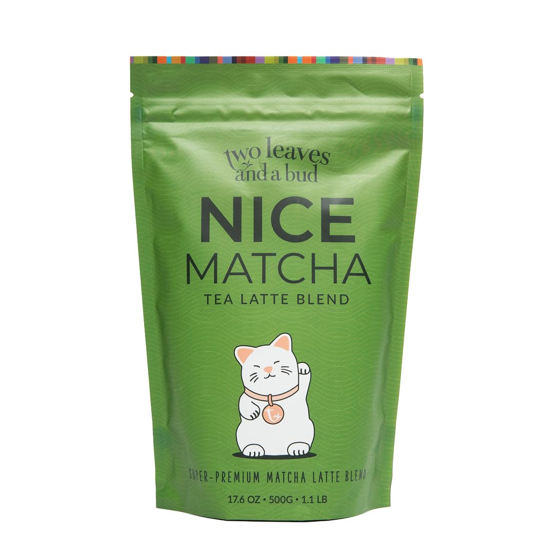 Two Leaves and a Bud Nice Matcha Sweetened Latte Blend, 1.1lb (500g)