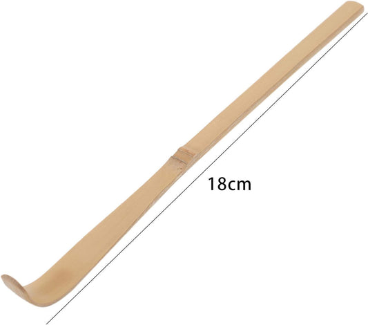 4Pcs Matcha Scoop Bamboo, Bamboo Matcha Scoop Japanese Chashaku Hooked Green Tea Spoon Tea Ceremony Utensils for Tea Lover, Tea Scoops, Coffee, Tea and Espresso 18cm