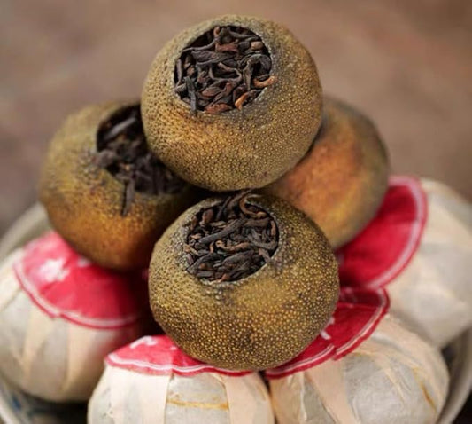 Puerh Tangerine Peel Pu-erh Tea 17.64oz(500g) Xiao Qing Gan Puerh Tea Xinhui ChenPi Pu'er Citrus Green Orange Peel 陈年-小青柑普洱茶
