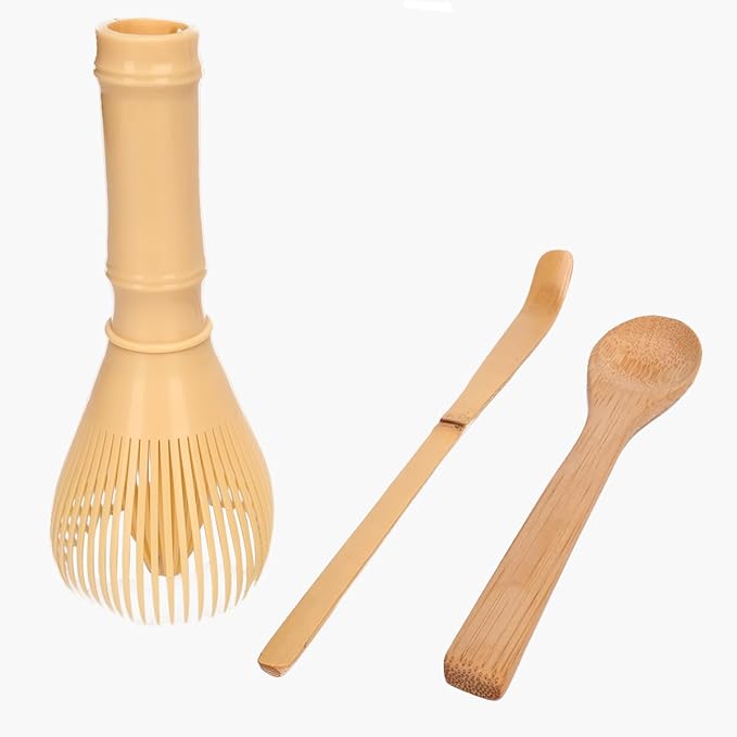 Joyscale Matcha Whisk Set, Matcha Kit - PP Resin Matcha Whisk(Chasen), Bamboo Spoon (Chashaku), Tea Scoop, Japanese Matcha Brush Whisk