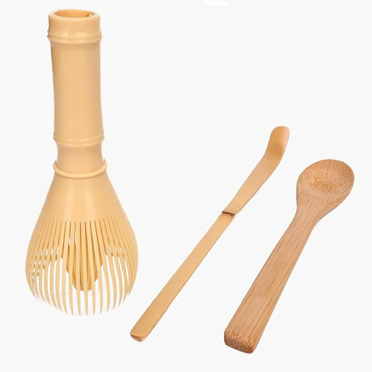 Joyscale Matcha Whisk Set, Matcha Kit - PP Resin Matcha Whisk(Chasen), Bamboo Spoon (Chashaku), Tea Scoop, Japanese Matcha Brush Whisk