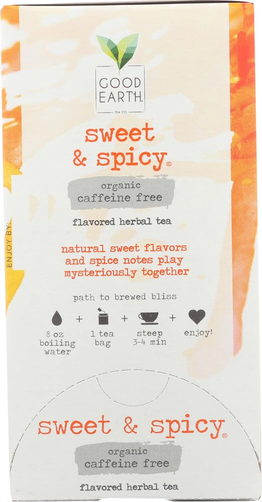 Good Earth Tea Co. Good Earth Teas Organic Sweet and Spicy Caffeine Free Herbal ,18 Count (Pack of 4)