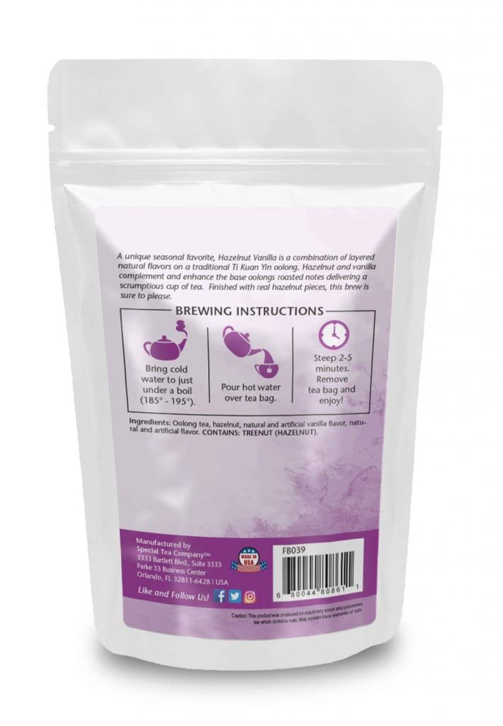 Special Tea Hazelnut Oolong Tea with Vanilla Flavor Pyramid 15 Sachets