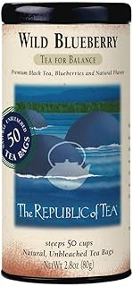 The Republic of Tea - Wild Blueberry Tea, 2.8 oz Tin | 50 Tea Bags, Gourmet Black Tea | Caffeinated