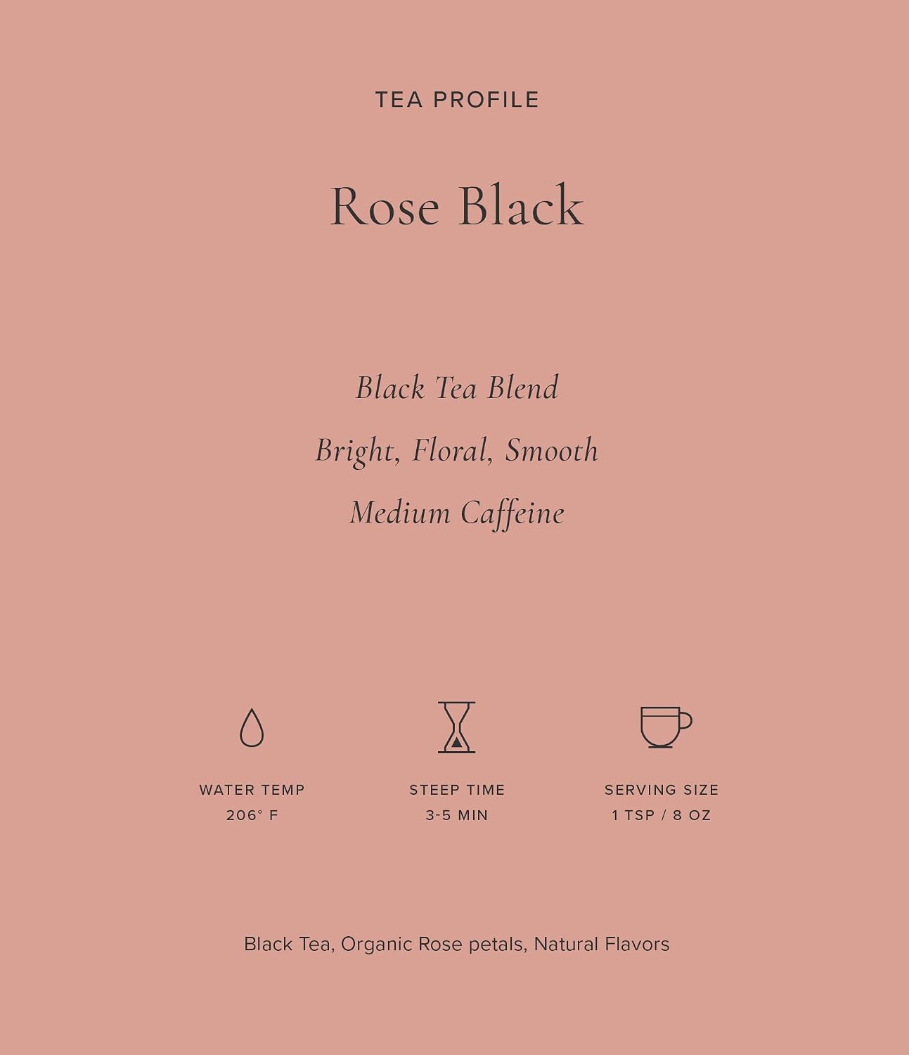 Art of Tea Rose Black Tea, 50 Count Premium Floral Black Tea Bags, Smooth Caffeinated Black Tea with Rose Petals, Gourmet Aromatic Tea Bags for Morning or Afternoon Tea