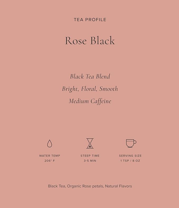 Art of Tea, Rose Black, 50 Eco Friendly Pyramid Tea Bag Sachets