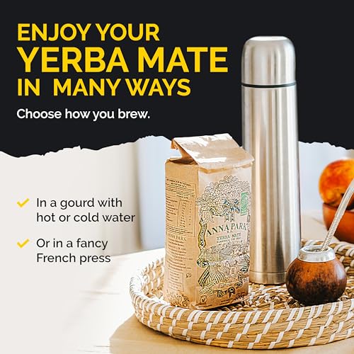 Anna Park Organic Yerba Mate Loose Leaf Tea – Gluten-Free - Naturally Aged, from Argentina, 1.1 lb - 2 Packs