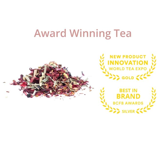 JusTea LITTLE BERRY HIBISCUS | Loose Leaf Herbal Tea | Recyclable Refill Pouch | 40+ Cups (3.2oz) | Caffeine Free | Award-Winning | Fair Trade | Non-GMO