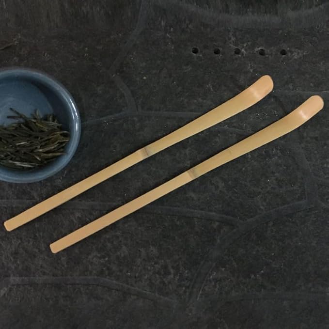Chashaku Hooked Green Tea Spoon for Tea Ceremony, Tea Scoops,Matcha Spoon, Bamboo Scoop,Coffee, Tea and Espresso (18cm)