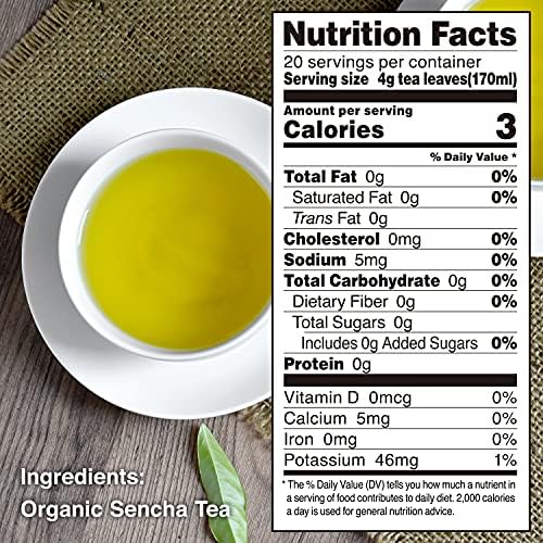 YAMASAN KYOTO UJI Japanese Organic Sencha Green Tea Loose Leaf 2.82oz