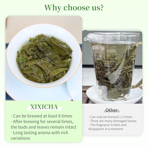 XIXICHA Dongding Oolong Tea Loose Leaf Taiwan Tea High Mountain Oolong Taiwan Dong Ding Gaoshan Ulong Tea Taiwanese Green Oolong One Thousand Meters High Mountain 150g/5.3oz （120 cups）凍頂乌龙茶 冻顶乌龙 乌龙茶 台湾茶